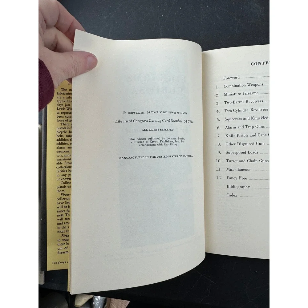 Firearms Curiosa‎ Lewis Winant Bonanza Books Hardcover Illustrated 1955